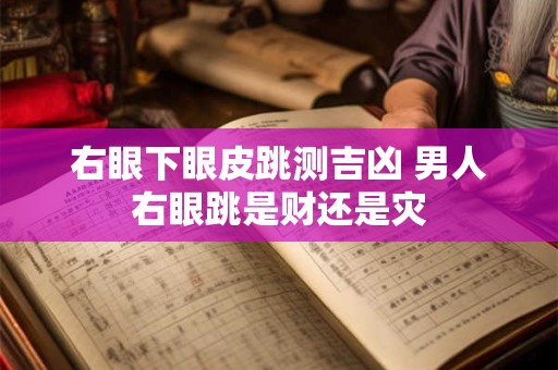 右眼下眼皮跳测吉凶 男人右眼跳是财还是灾
