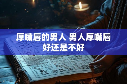 厚嘴唇的男人 男人厚嘴唇好还是不好