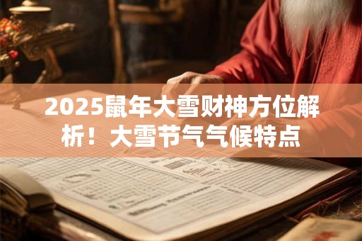 2025鼠年大雪财神方位解析！大雪节气气候特点