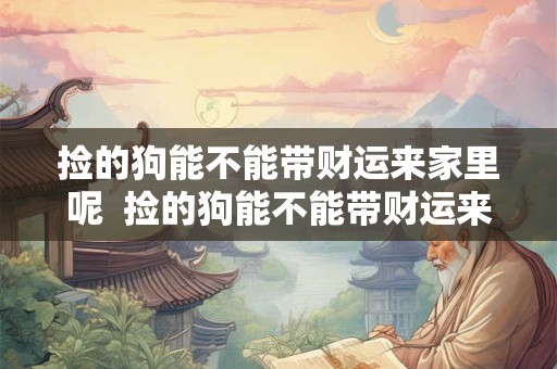 捡的狗能不能带财运来家里呢 捡的狗能不能带财运来家里呢 捡的狗能不能带财运来家里呢 捡的狗能不能带财运来家里呢