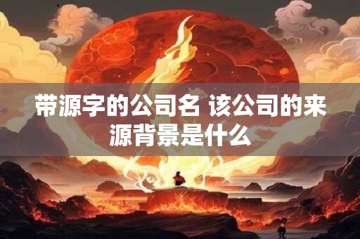 带源字的公司名 该公司的来源背景是什么