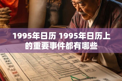 1995年日历 1995年日历上的重要事件都有哪些