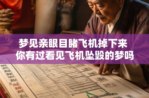 梦见亲眼目睹飞机掉下来 你有过看见飞机坠毁的梦吗
