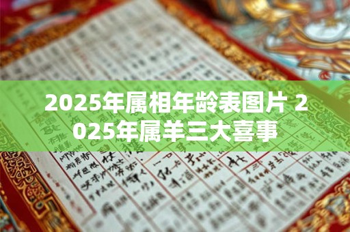 2025年属相年龄表图片 2025年属羊三大喜事
