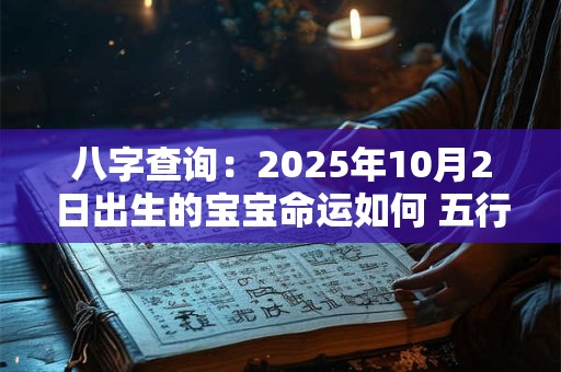 八字查询：2025年10月2日出生的宝宝命运如何 五行缺什么