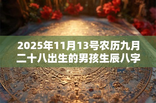 2025年11月13号农历九月二十八出生的男孩生辰八字起名