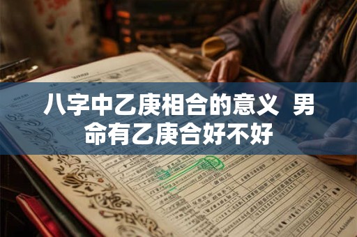 八字中乙庚相合的意义  男命有乙庚合好不好