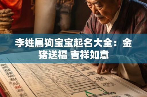 李姓属狗宝宝起名大全：金猪送福 吉祥如意