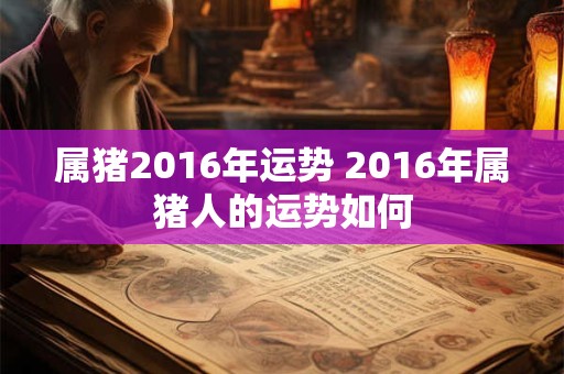 属猪2016年运势 2016年属猪人的运势如何