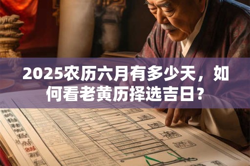 2025农历六月有多少天，如何看老黄历择选吉日？