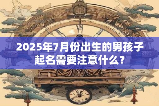 2026年7月份出生的男孩子起名需要注意什么？