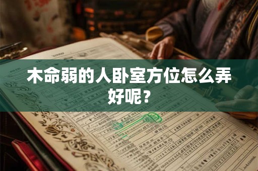 木命弱的人卧室方位怎么弄好呢？