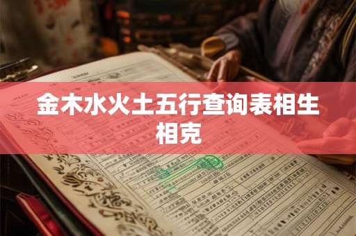 金木水火土五行查询表相生相克