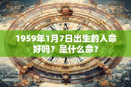 1959年1月7日出生的人命好吗？是什么命？