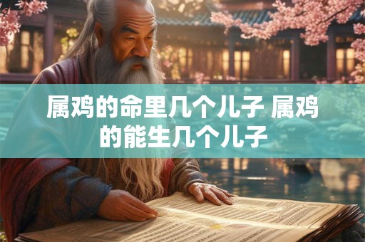 属鸡的命里几个儿子 属鸡的能生几个儿子