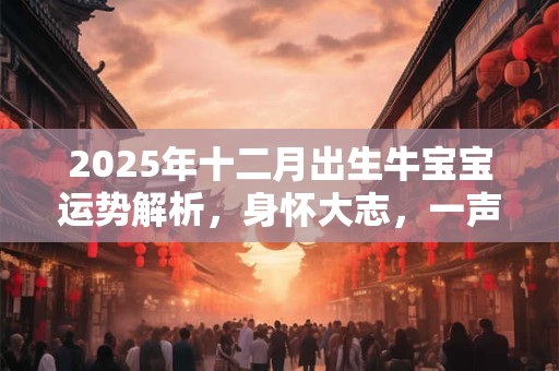 2025年十二月出生牛宝宝运势解析，身怀大志，一声清白