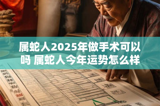 属蛇人2025年做手术可以吗 属蛇人今年运势怎么样