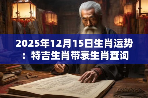 2025年12月15日生肖运势：特吉生肖带衰生肖查询