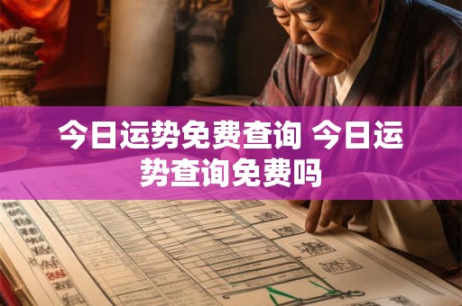 今日运势免费查询 今日运势查询免费吗