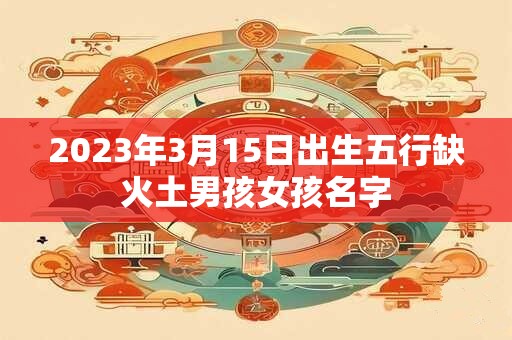 2023年3月15日出生五行缺火土男孩女孩名字