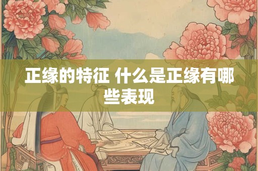 正缘的特征 什么是正缘有哪些表现 正缘的特征 什么是正缘有哪些表现