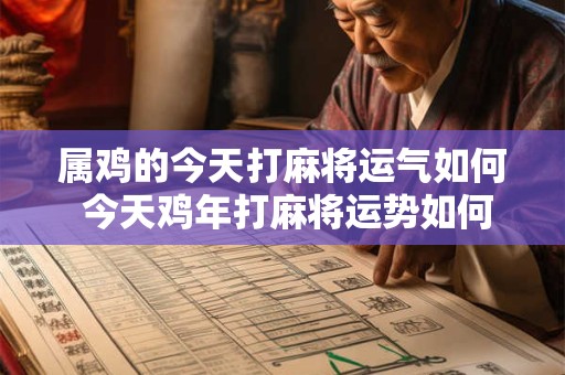 属鸡的今天打麻将运气如何 今天鸡年打麻将运势如何