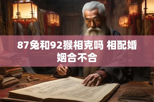 87兔和92猴相克吗 相配婚姻合不合