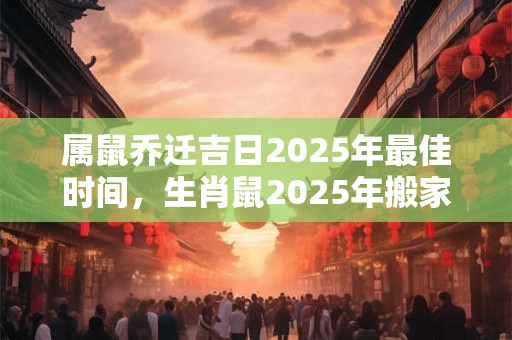 属鼠乔迁吉日2025年最佳时间，生肖鼠2025年搬家黄道吉日查询
