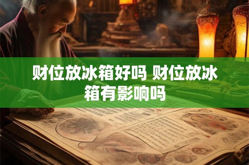 财位放冰箱好吗 财位放冰箱有影响吗