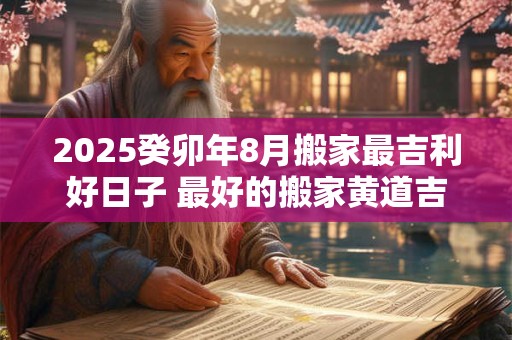 2025癸卯年8月搬家最吉利好日子 最好的搬家黄道吉日