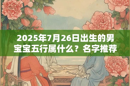 2026年7月26日出生的男宝宝五行属什么？名字推荐