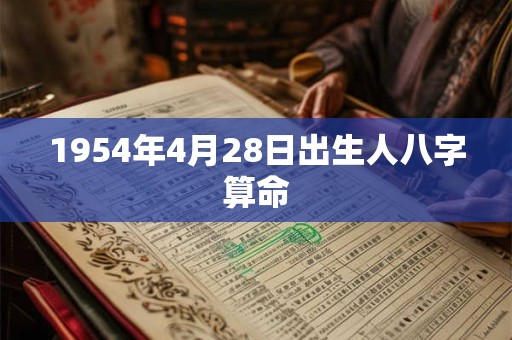 1954年4月28日出生人八字算命