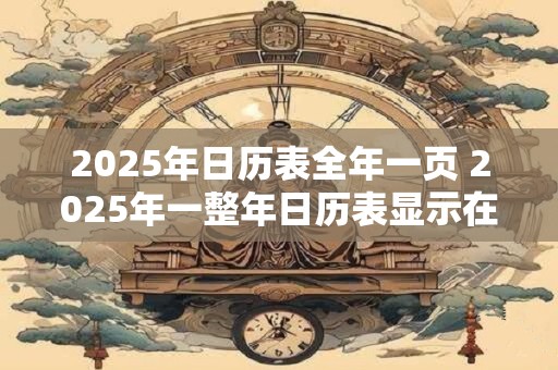 2025年日历表全年一页 2025年一整年日历表显示在一页上