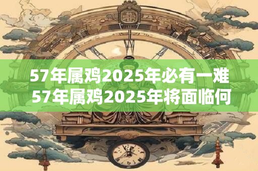 57年属鸡2025年必有一难 57年属鸡2025年将面临何种挑战
