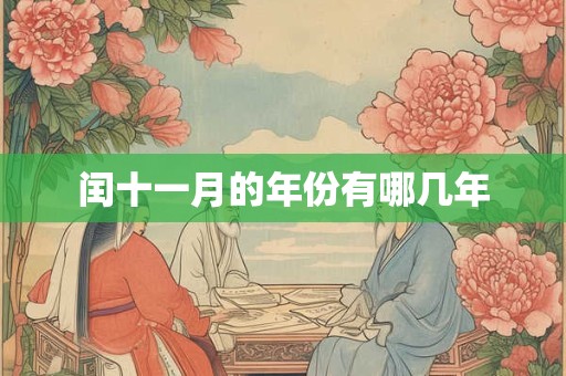 闰十一月的年份有哪几年