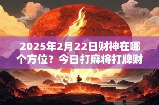 2025年2月22日财神在哪个方位？今日打麻将打牌财运方位