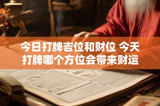 今日打牌吉位和财位 今天打牌哪个方位会带来财运