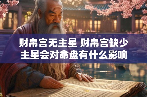 财帛宫无主星 财帛宫缺少主星会对命盘有什么影响