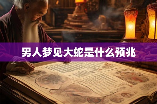 男人梦见大蛇是什么预兆