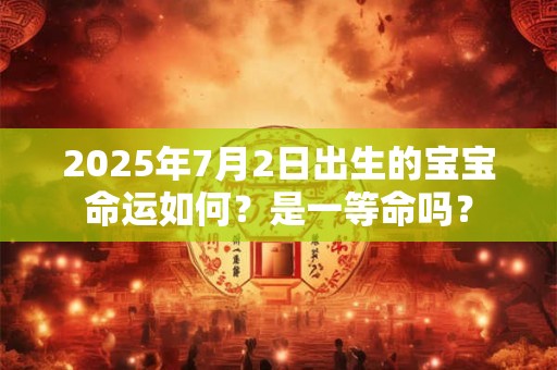 2025年7月2日出生的宝宝命运如何？是一等命吗？