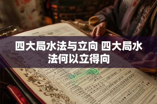 四大局水法与立向 四大局水法何以立得向