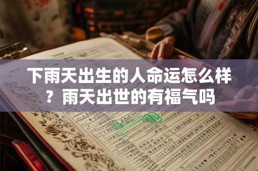 下雨天出生的人命运怎么样？雨天出世的有福气吗
