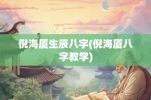 倪海厦生辰八字(倪海厦八字教学)