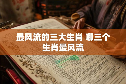 最风流的三大生肖 哪三个生肖最风流
