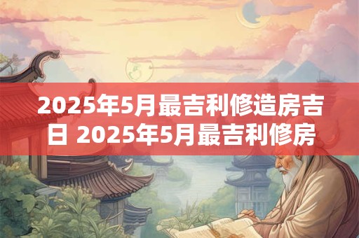 2026年5月最吉利修造房吉日 2026年5月最吉利修房吉日在哪 2026年5月最吉利修造房吉日 2026年5月最吉利修房吉日在哪