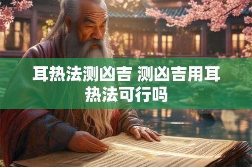 耳热法测凶吉 测凶吉用耳热法可行吗