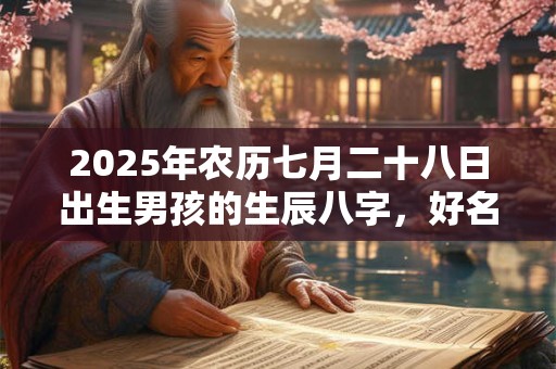 2025年农历七月二十八日出生男孩的生辰八字，好名字推荐