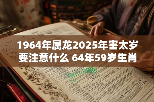 1964年属龙2025年害太岁要注意什么 64年59岁生肖龙逢兔年运势如何