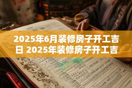 2025年6月装修房子开工吉日 2025年装修房子开工吉日
