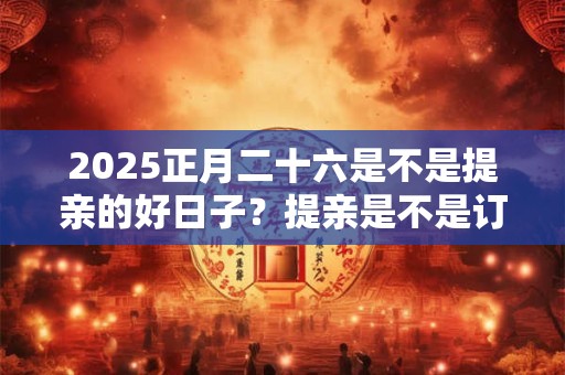 2025正月二十六是不是提亲的好日子？提亲是不是订婚